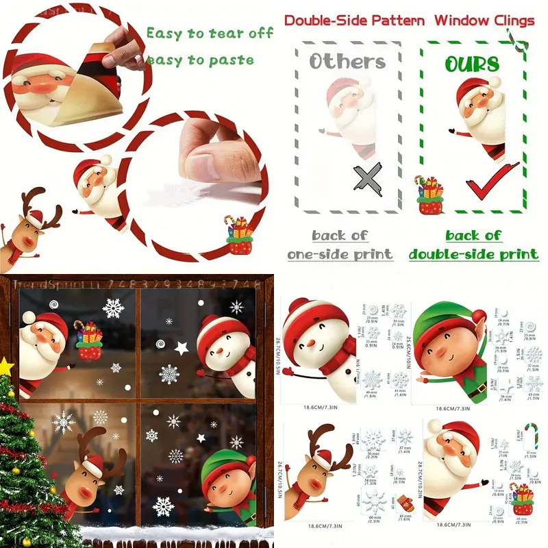 Snowflake Window Decal - 82 Pcs Stiker Jendela Natal Santa