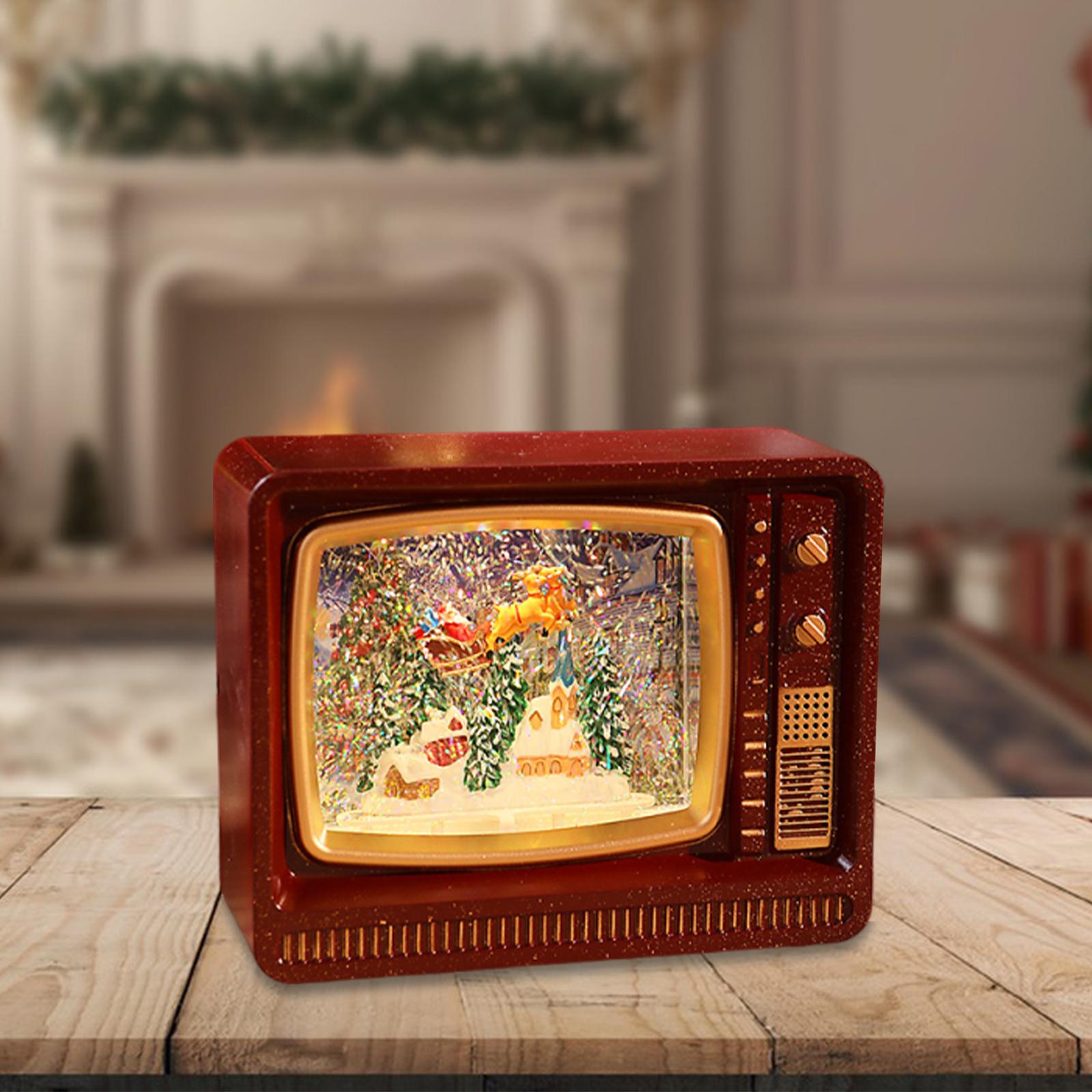 Snow Globe Musical - Lampu Musik Bentuk TV, Hiasan Meja