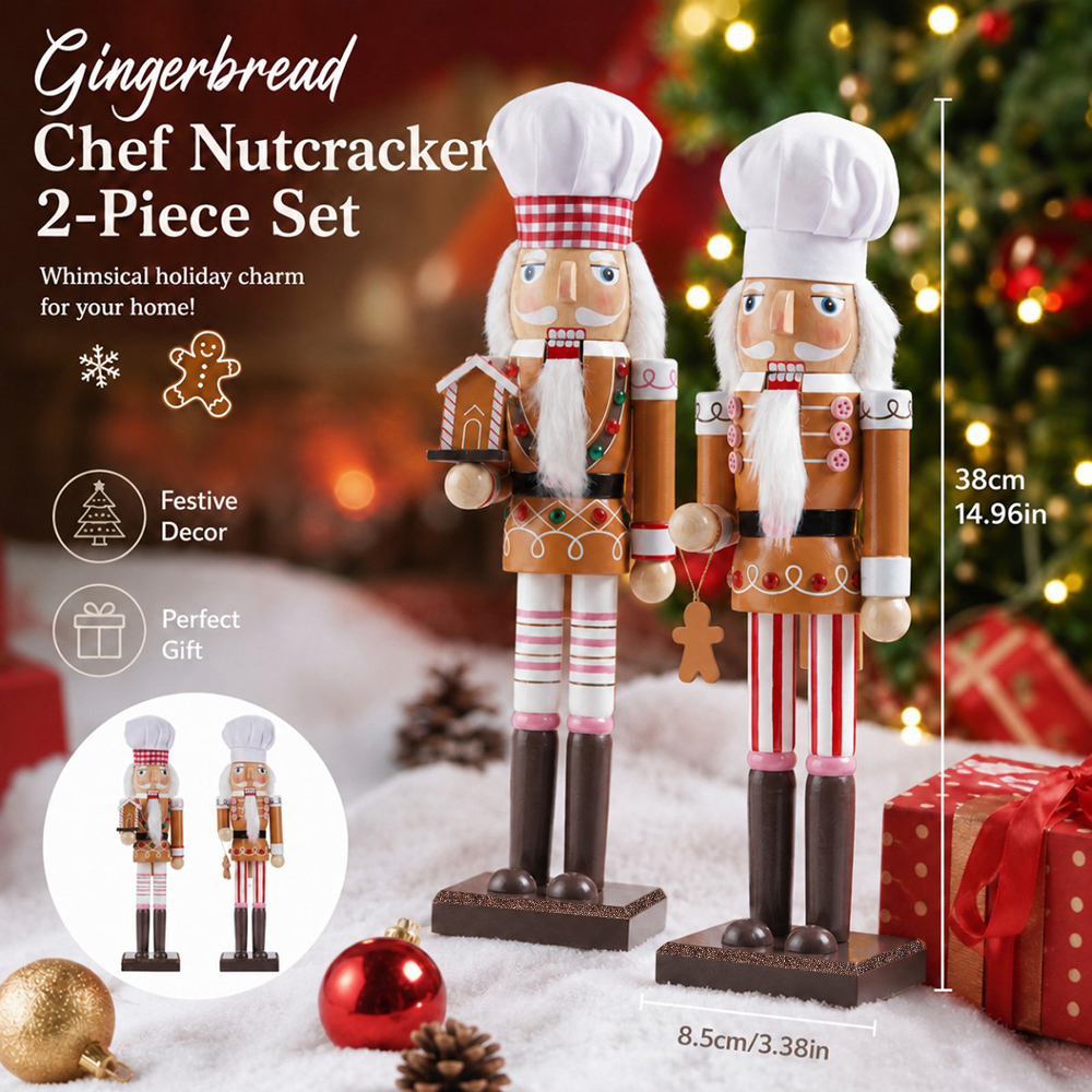 Nutcracker Figurine - Ornamen Kayu Nutcracker Natal 38CM, Figur