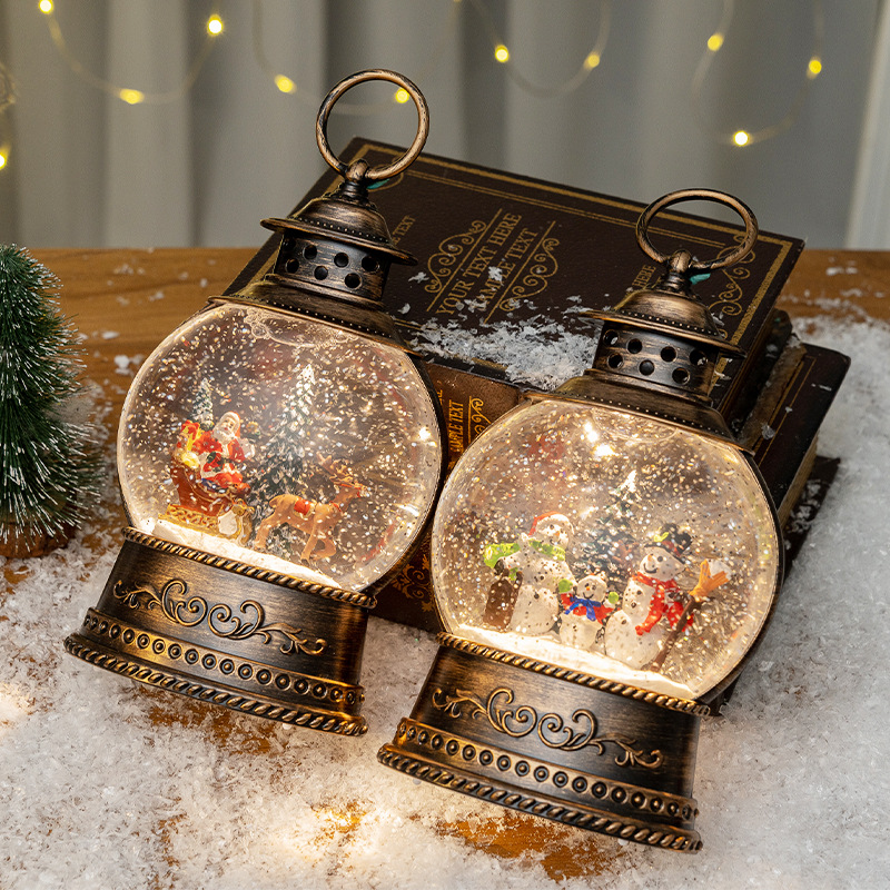 Snow Globe Musical - Dekorasi Natal Kotak Musik Bulat Besar