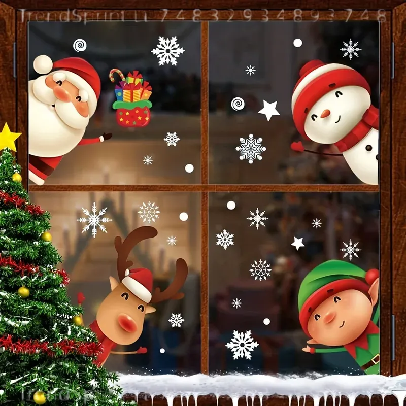 82 Pcs Stiker Jendela Natal Sa - Snowflake Window Decal ulasan dan harga