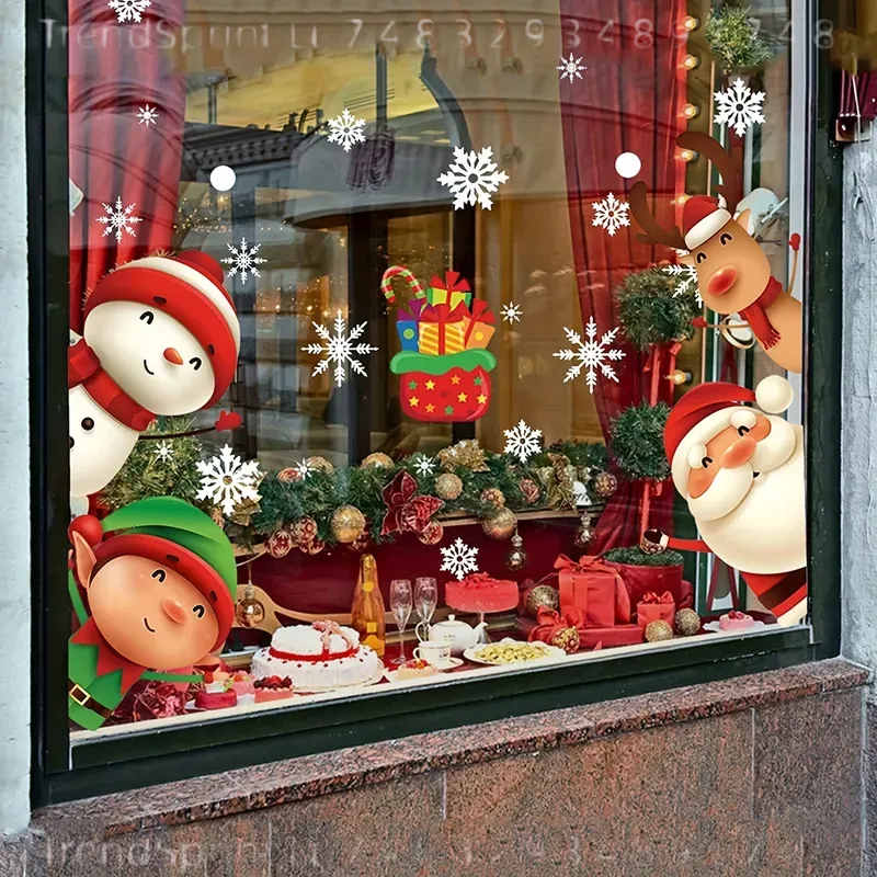 82 Pcs Stiker Jendela Natal Sa - Snowflake Window Decal ulasan dan harga