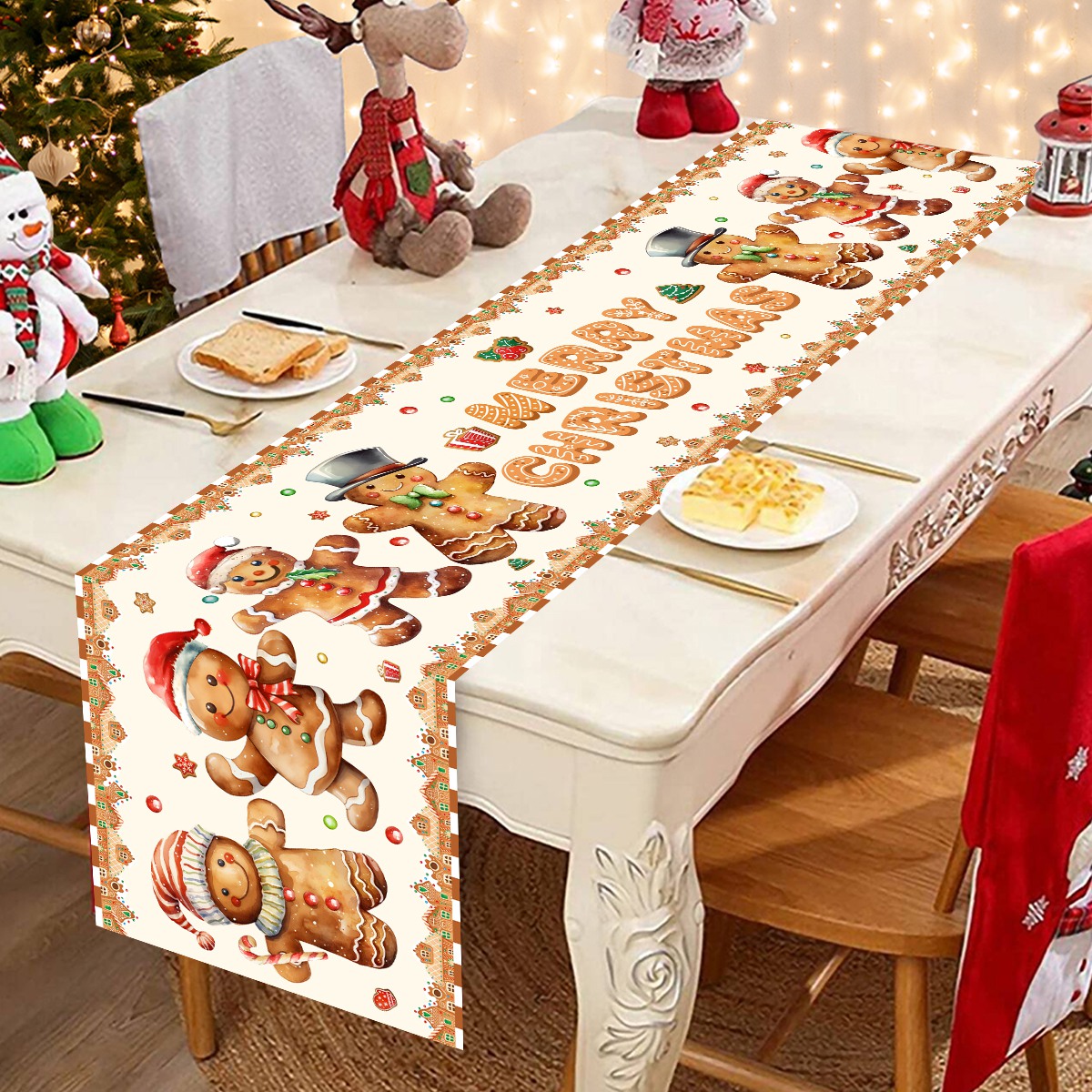 Taplak meja poliester Santa Cl - Christmas Table Runner ulasan dan harga