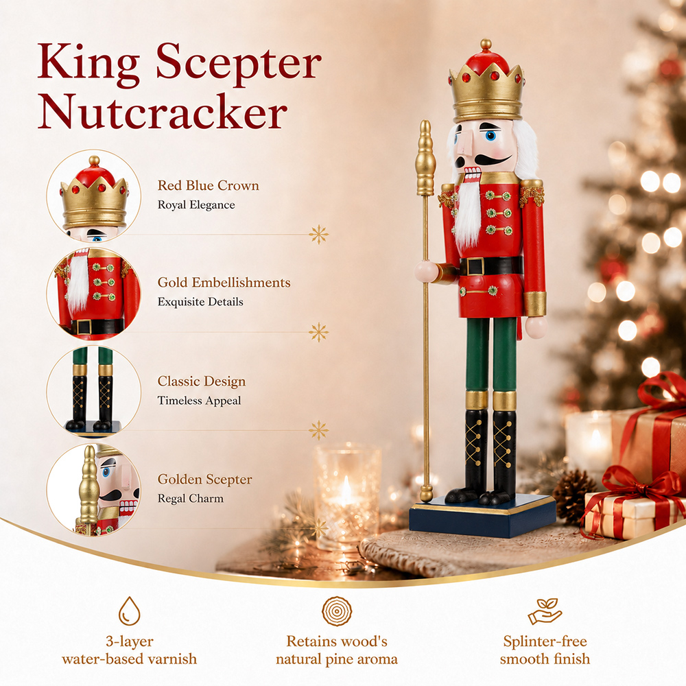 Boneka Raja Nutcracker Kayu 50 - Nutcracker Figurine ulasan dan harga