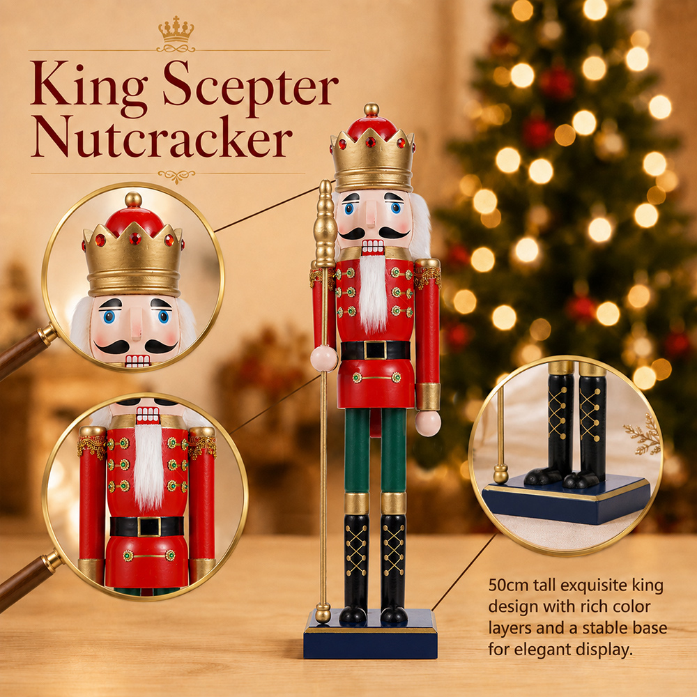 Boneka Raja Nutcracker Kayu 50 - Nutcracker Figurine ulasan dan harga