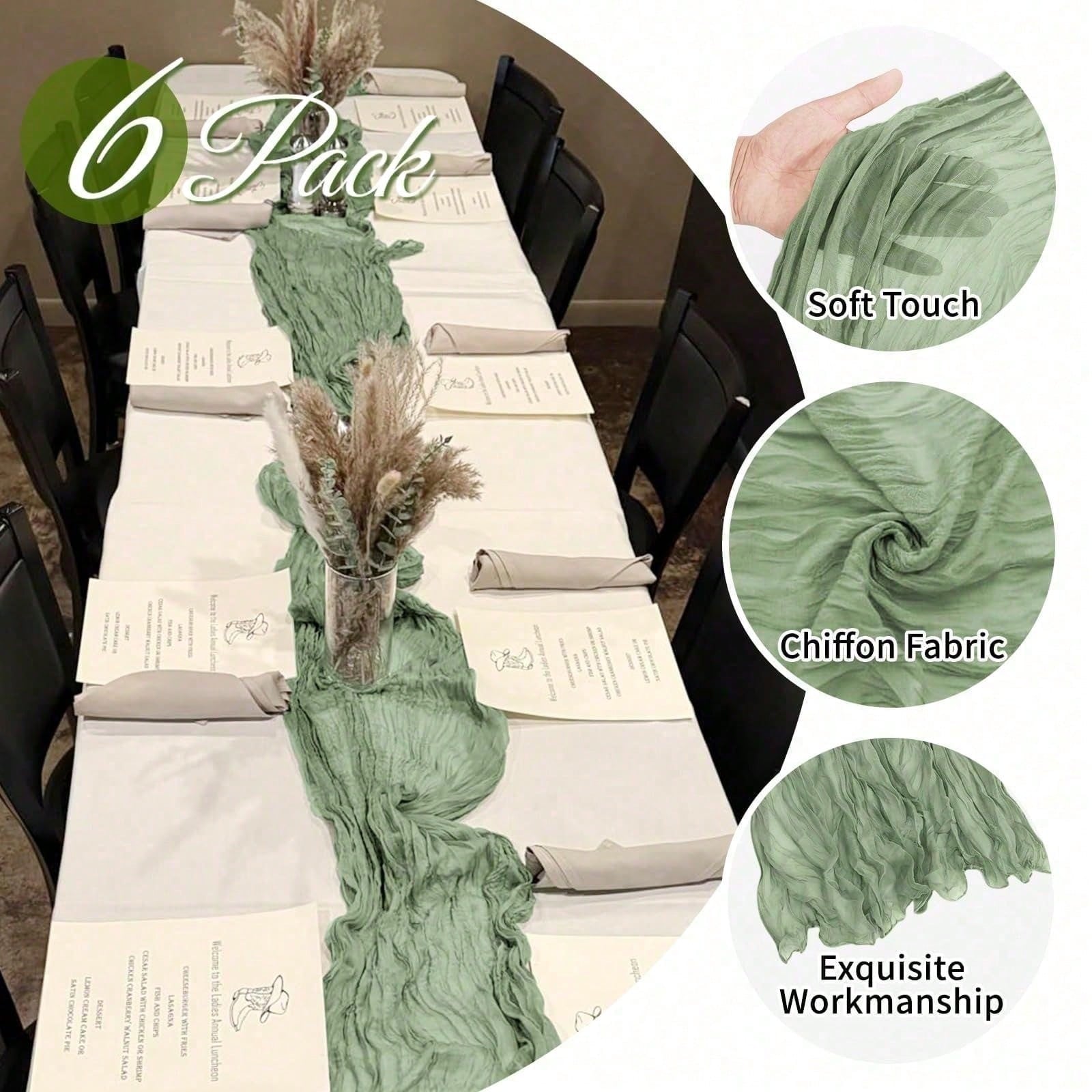 6 Paket Taplak Meja Kain Kasa  - Christmas Table Runner ulasan dan harga