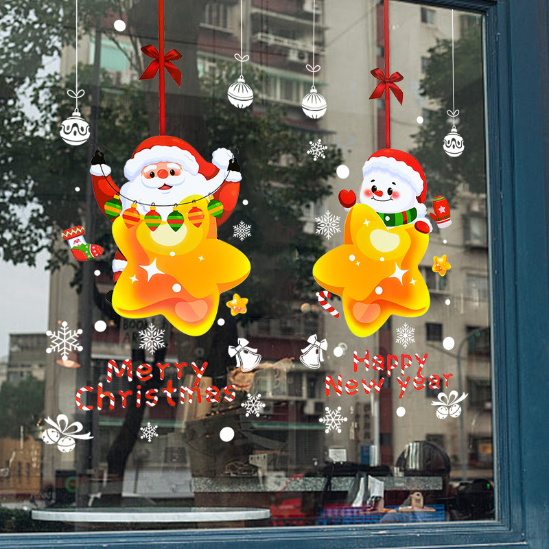 Stiker Jendela Bertema Natal,  - Snowflake Window Decal ulasan dan harga