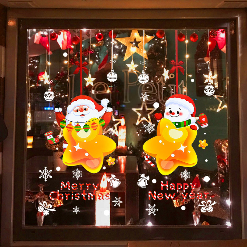 Stiker Jendela Bertema Natal,  - Snowflake Window Decal ulasan dan harga