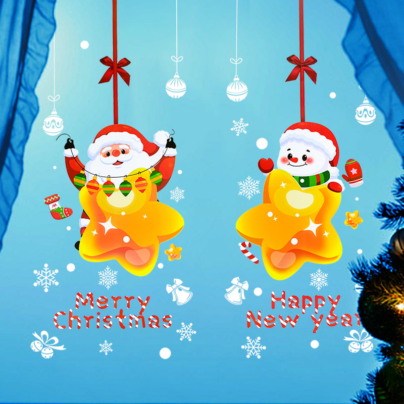 Stiker Jendela Bertema Natal,  - Snowflake Window Decal ulasan dan harga