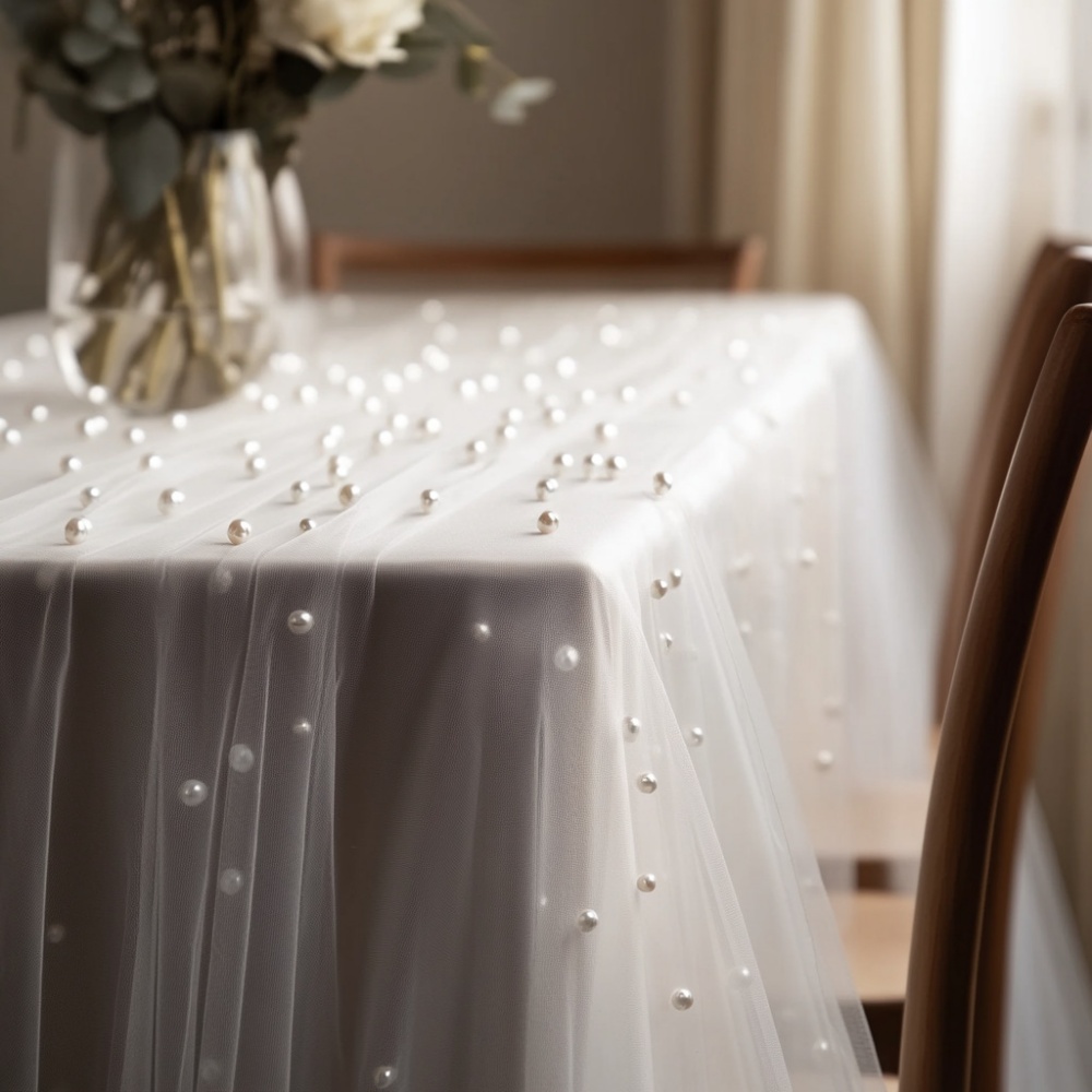 Taplak Meja Pearl Chiffon 80x3 - Christmas Table Runner ulasan dan harga